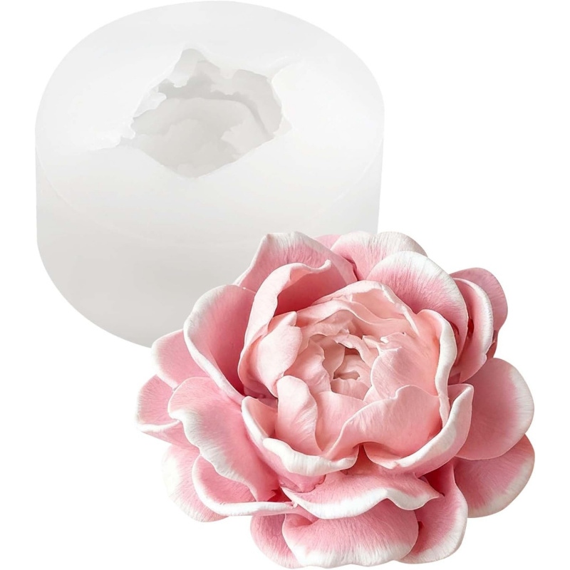 Candle Making Jug - Silikonform für Jasminblütenkerzen, Silikonform mit 3D-Blumenmuster,