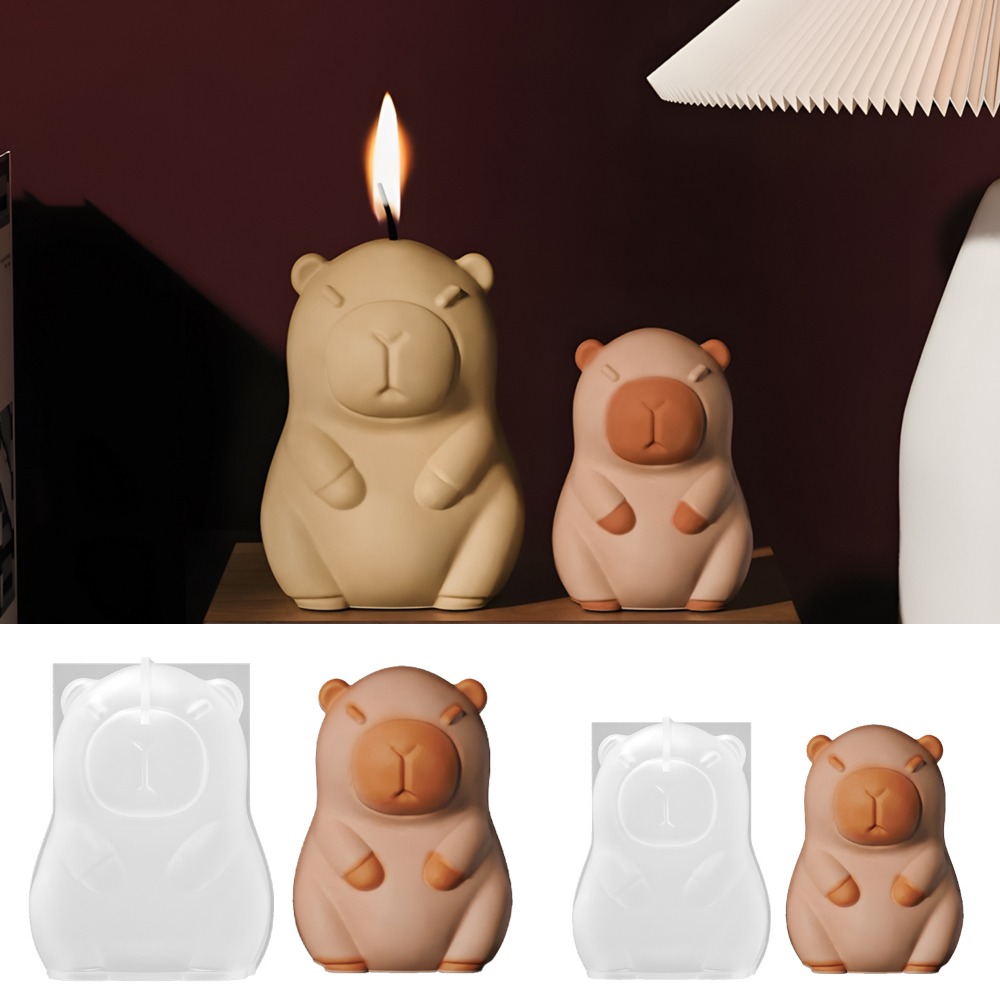 Candle Making Course - Stehende Capybara-Duftkerze, Silikonform, 3D-Tierharz, Gipsherstellung, handgefertigter