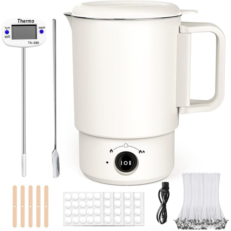 Candle Making Jug - A47U Elektrischer Wachsschmelztopf-Set mit Thermometer, 800