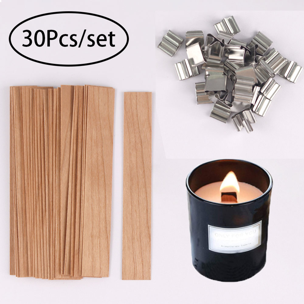 Candle Making Jug - 30 Stück Kerzendochte aus Holz, Kerzenherstellungsset,