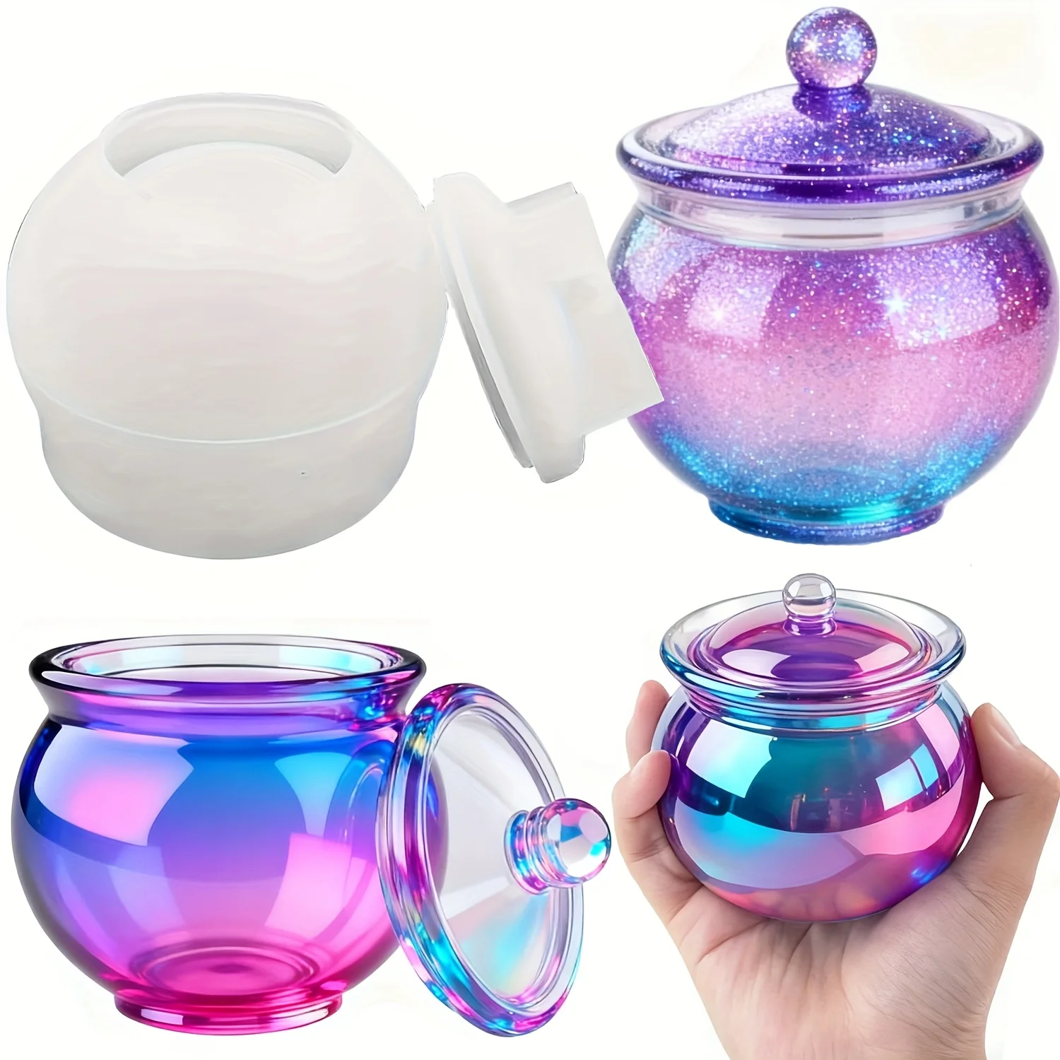 Candle Making Jug - 1 Satz runder Harzdosenformen mit Deckel,